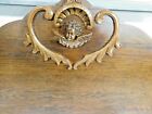 Antique Salvage   Large Oak Pediment With Applied Carving With An Angel     1825
