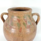 Antique Terracotta Olive Oil Jar Urn Spanish Italian Glazed Pottery Pitcher 15 