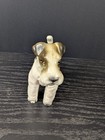 Vintage Porcelain Wire Haired Fox Terrier Dog Figurine Japan See Description 