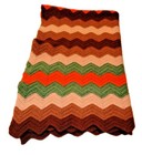 Retro 70s Crochet Afghan Ripple Chevron Stitch Boho Hippie Granny Blanket 60x40