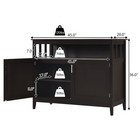 Costway Kitchen Sideboard Buffet Server Cupboard Storage Cabinet W 2 Doors Brown