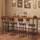  Bar Stools set Of 2 Round Bar Chairs With Back 25 2  Bar Rustic Brown   Black