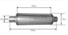 Two 3 inlet outlet High Performance Hi-flow Exhaust Muffler 5  Round Body Ss