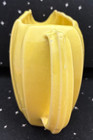 Vtg Mccoy Pottery 6  Tulip Pitcher Vase planter Yellow 1940 s