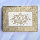 Vintage Coty Envelope Loose Powder Vanity Compact Gold Tone W Box Mirror Puff
