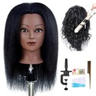 Ishot Mannequin Head Human Hair-100  Real Human Hair hairdresser Training 