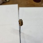 Antique Victorian Hatpin Gold Plated With Flowers And Diamonds In Center