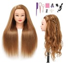 28  Long Hair Mannequin Head 80  Human Hair Cosmetology Training With Tools