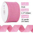 Pink Jute Burlap Ribbon 2 5 Inch X 10 Yards For Wreaths Wedding Decor