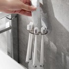  6 Pcs Bathroom Storage Rack Toothbrush Organizer Wall Mount Stand
