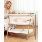Baby Bedside Bassinet Sleeper Mini Crib With Wheels  Mattress And Storage Basket