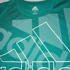 Adidas Dri Fit T Shirt Youth Boys Large 14-16 Green Athletic Big Logo Aeroready