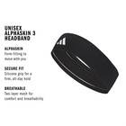 Adidas Alphaskin Headband     Performance Workout Ear   One Size  3 black white