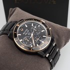 Bulova Marine Star 45mm Black Dial Stainless Steel Men s Quartz Watch 98b302