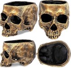 Skull Head Flower Pot Plant Statue Skeleton Figurin Sculpture Halloween Room Dec