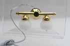 Dollhouse Miniature 12v Electric Brass Double Shade Wall Lamp Mh45132