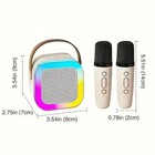 Mini Bluetooth Karaoke Microphone  Portable Wireless Singing Machine includ2 Mic