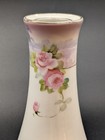 Vintage Nippon Hand Painted Roses Porcelain Bud Vase Hat Pin Holder Gold Trim 5 