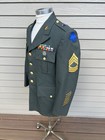 Vtg Us Army Green Dress Uniform Jacket Master Sergeant Ribbons Nice