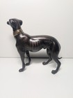 Vintage Bronze Whippet Greyhound Male Dog Statue Figurine In Great Condition 