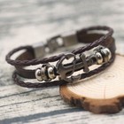 Mens Womens Braided Leather Bracelet Stainless Steel Clasp Wristband Jewelry Set