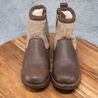 Ugg Bayson Snow Boot Kids Size 1 Brown Tan Waterproof Insulated Suede