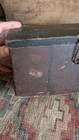 Antique Early Country Primitive Wood Document Box Orig Red Paint 10  Sq n
