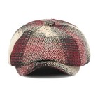 Mens Classic Newsboy Flat Cap Gatsby Ivy Cabbie Hat One Size B-red