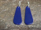 Native American Sterling Silver   Lapis Slab Earrings - Garcia