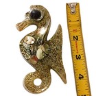 Vintage Lucite Seahorse Vomit Wall Decor Hanging Plaque Abalone Seashell Mcm