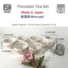 Japanese Tea Set Porcelain Teapot Teacup Sakura Pink Cherry Blossom Japan 4701