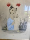 Madeleine Luka 1938 Signed Numbered Lithograph French Naive Folk Art Print Frame