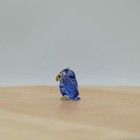 Small Azure Blue Owl Mini Blown Glass Art Handmade Animal Collectible Gift Decor