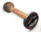 Antique Large Wood   Metal Yarn Spool Primitive Vintage Craft Sew Knit Crochet