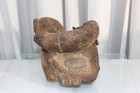 Vintage Whale Fossil Carved Inuit Eskimo Statue Walrus Large Sculpture