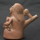 Pre-columbian Moche Ceramic Whistle With Human Figure
