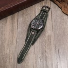 New Wide Leather Watch Cuff Band Brown Wrist Black Strap Punk Retro Quartz Mens