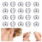 20pcs Soft Silicone Earring Backs For Studs Silver gold Belt Rubber Earring Back