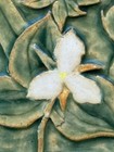 Leif Sporck Art Tile Signed 2005 Trillium Flower Dragonfly Excellent Condition