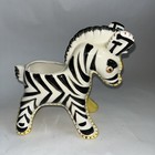 Vintage Napco Mcm Ceramic Zebra Planter Pot Hand Painted Nursery Animal Decor