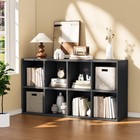 8 Black Cube Bookcase Open Frame 2-tier Shelf Bookshelf Storage Organizer