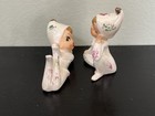 Vintage Norcrest Pixie Elf Lot Of 2   Iridescent White W green   Purple  read 