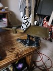 Antique Post Office Scale Cast Iron   Brass Slide Weight Beam Scale W Pan 