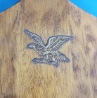 Vintage Fireplace Bellow Air Blower Wood   Leather W brass Eagle 15 