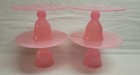 4x Spritz Pink Clear Glossy Plastic Mini Dessert Cupcake Stand   Egg Display Lot