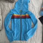 Nwt Aviator Nation Zip Up Hoodie Youth Kids Size 12  Aqua Blue