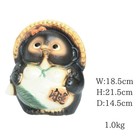 Shigaraki Ware Tanuki Pottery Raccoon Dog Figurine Lucky Charm Ceramic Female