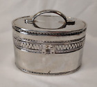 Vintage Hinged Trinket Box Vera Lucino Silver Plated Zipper Detail Red Lined