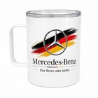 Mercedes-benz Logo Stainless Steel Travel Mug 13oz Vacuum Insulated Coffee Cup