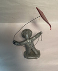 Vintage Hudson Pewter  walli Ortman  Child Flying A Kite   free Shipping 